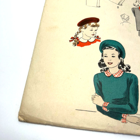 Vogue Vintage 1940's Pattern #2316 Childs Beret Size 4 & 6 Years HTF RARE - Picture 5 of 6